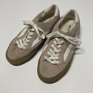 Madewell MWL Women’s Sneakers Size 7 Sidewalk Low-Top Suede and Glitter Pink